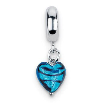 Sterling Silver Polished Reflections Elements Hearts Bead 